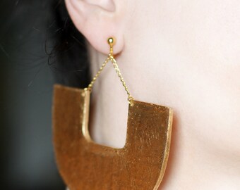 Screw on earrings Clip on earrings African jewelry Gold clip on Dangle earrings Ethnic big earrings Chunky earrings Screw back earrings Big