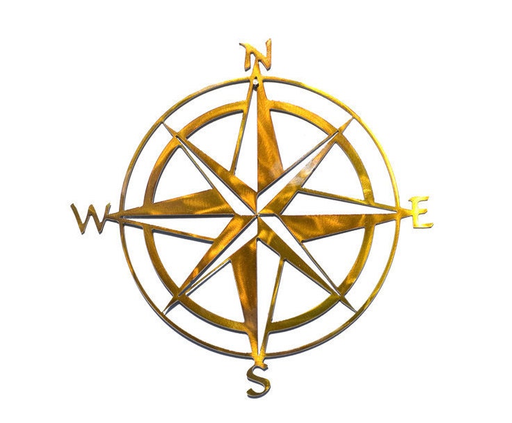 Compass Rose Metal Wall Art 12x12