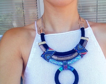 Choker, Rope Necklace, Statement Necklace, Choker necklace, Boho Choker, African Necklace, African Jewelry, Gif For Her, Necklaces