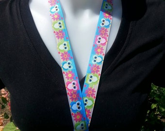 Owl (Flowers) | Lanyard | Keychain | ID Holder | Cute Owls | Flowers | Girly