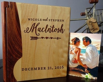 Personalized photo album, Custom Photo Album, Wood photo album, Wedding gift, Howsewarming gift - 101 design