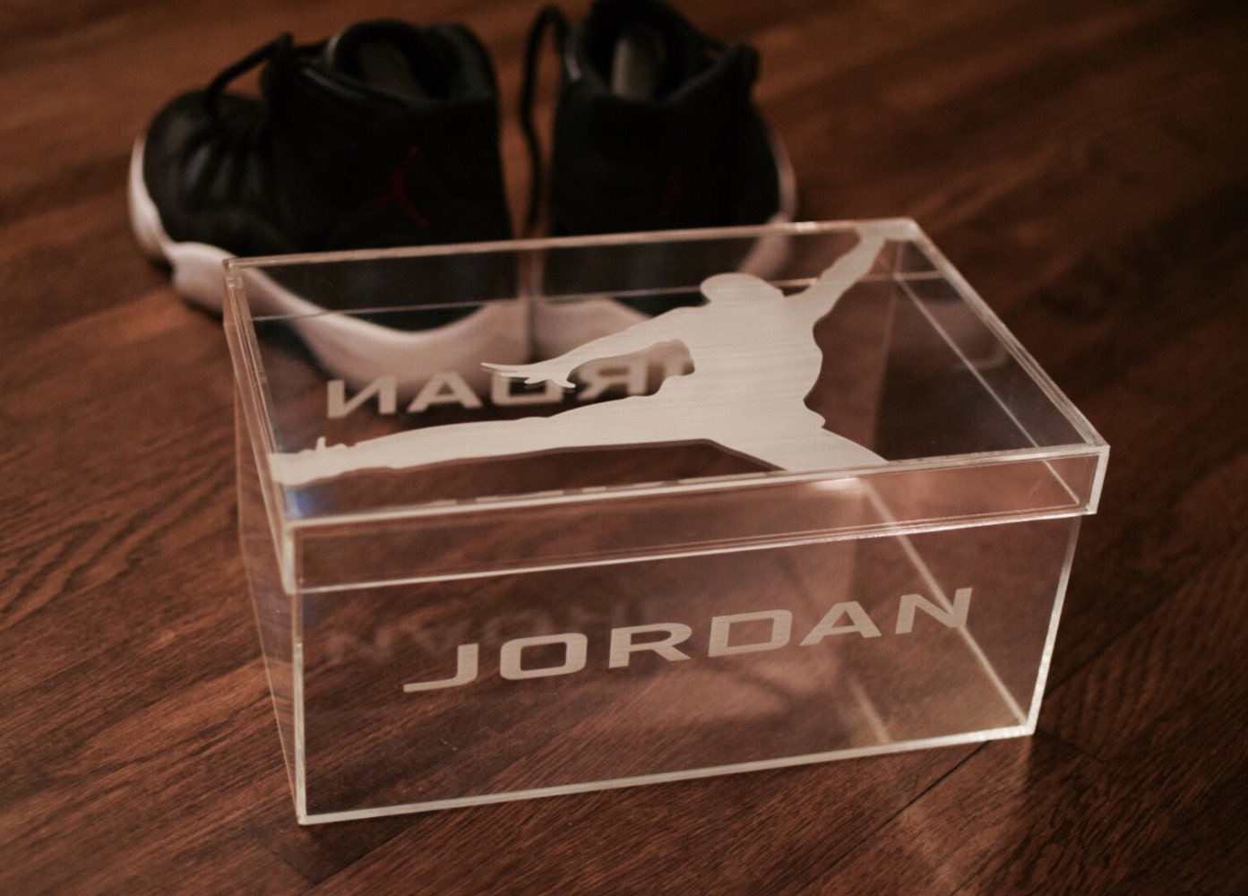 Jumpman Clear Acrylic Shoe Box