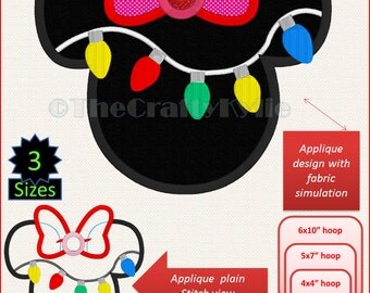 Disney Minnie Christmas Applique Designs 4x4 5x7 6x10 hoop