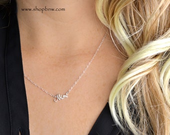 Mimi Necklace / Sterling Silver/ Delicate Necklace / Silver Necklace, new mom, new grandma, new aunt, new baby