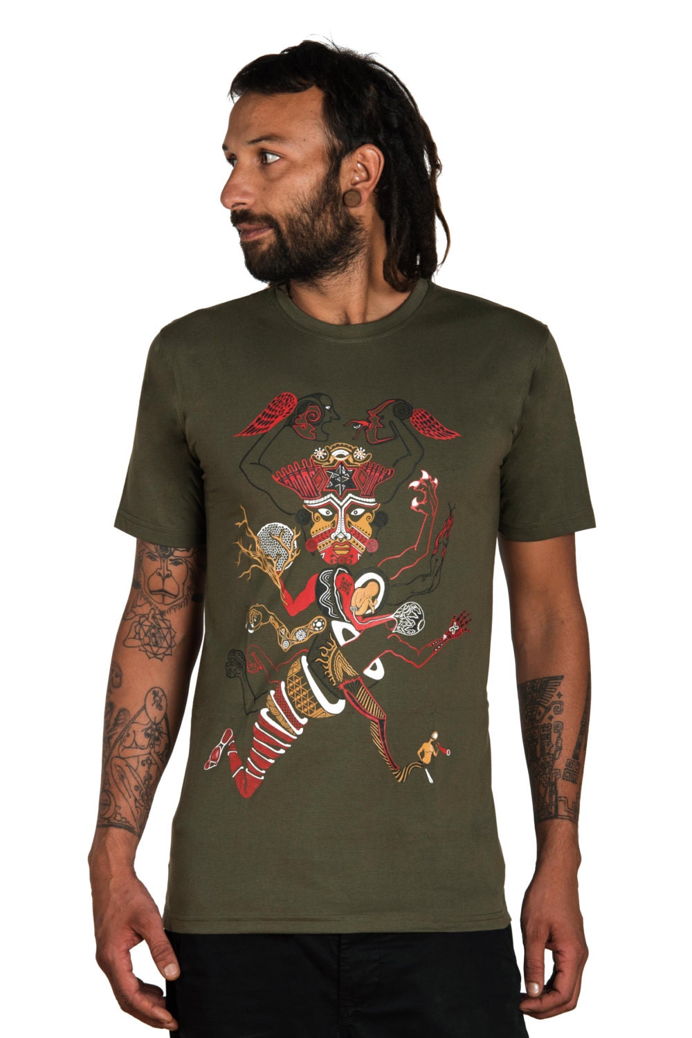 Tribal T Shirt African T-shirt Warrior T Shirt Psychedelic