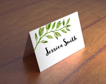 fold over wedding place card template kraft card fold over place cards