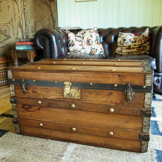 Pine Chest Coffee Table : Large antiqued pine chest type coffee table | in Burnley ... - Besides the decorative iron forged hardware to enhance it's southwestern appearance, it has 2 doors on top so the trunk can be opened from either side.