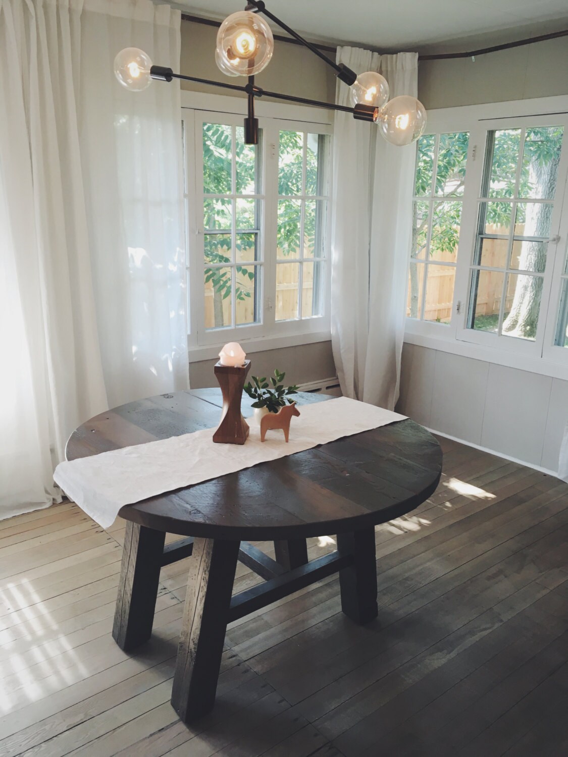 Grey-Wash Round Kitchen Table