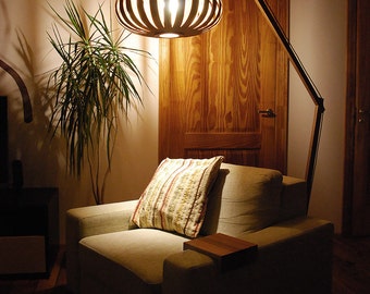 Floor lamp / Beautiful handmade, arch lamp, design lamp, veneer lamp, modern lamp, plywood lamp, wood lamp mahogany