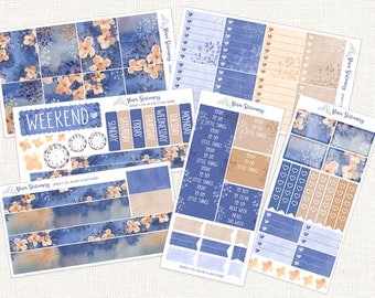 Autumn Midnight Planner Sticker Kit 6 Sheets - For Erin Condren Vertical, Happy Planner