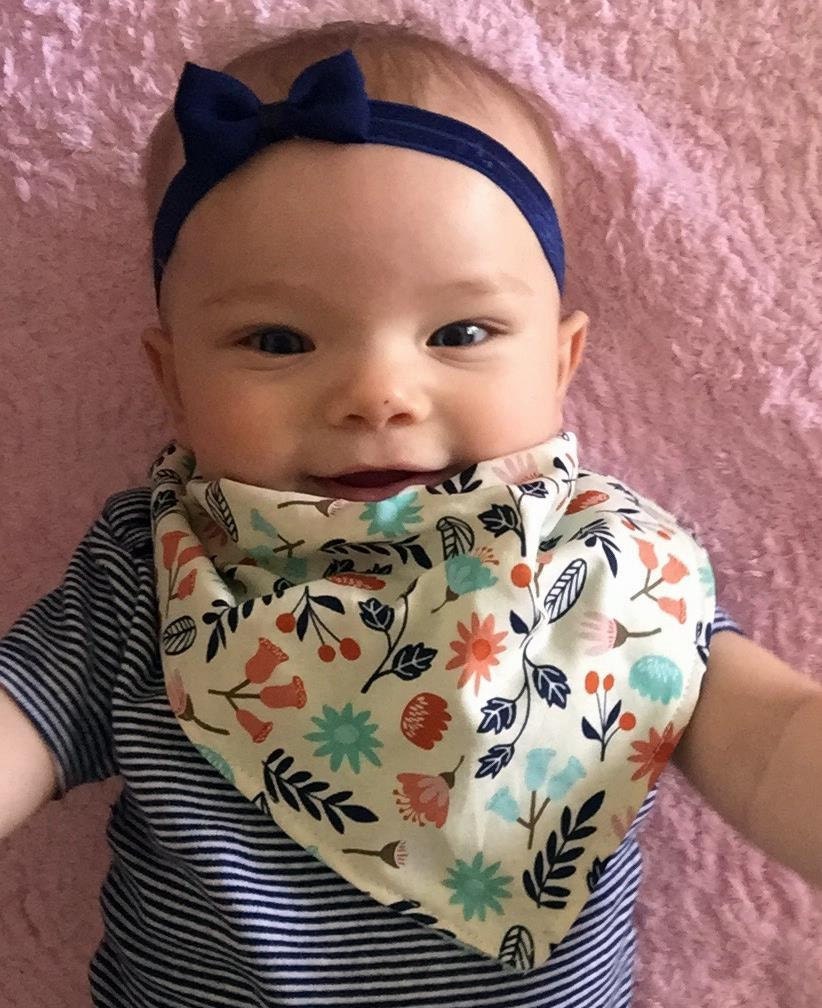 Floral Bandana Bib/Drool Bib/Baby Bib/Teething Bib/Baby