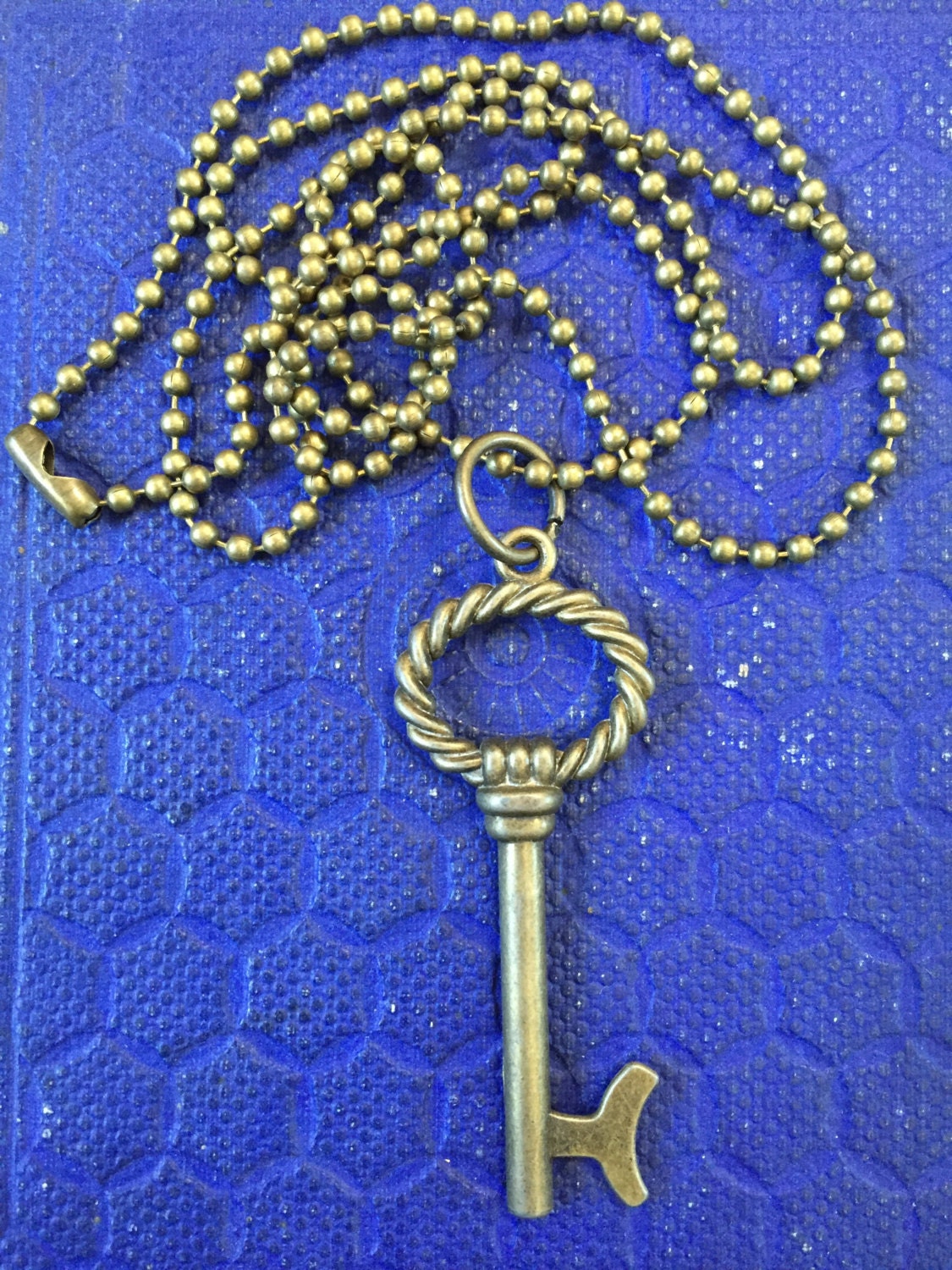 Key Necklace Vintage Style Brass Key Necklace by Speckadoos