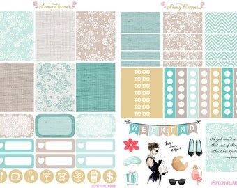 Breakfast at Tiffany Weekly Planner Sticker Kit for use with ERIN CONDREN LIFEPLANNER™, Happy Planner, Travelers Notebook etc
