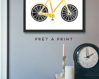 Bicycle Print, Bicycle Art Print, Bicycle Art, Bike Lovers Gift, Nursery Art, Office Wall Art, Bike Print, Bike, Gift Idea - DIGITAL PRINT-