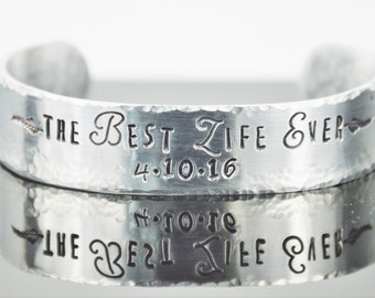 Personalized Best Life Ever Bracelet with Secret Message; Scripture Cuff; JW Gift; Baptism Gift; Custom Made Bangle; Bible Quote; 5/8" x 6"