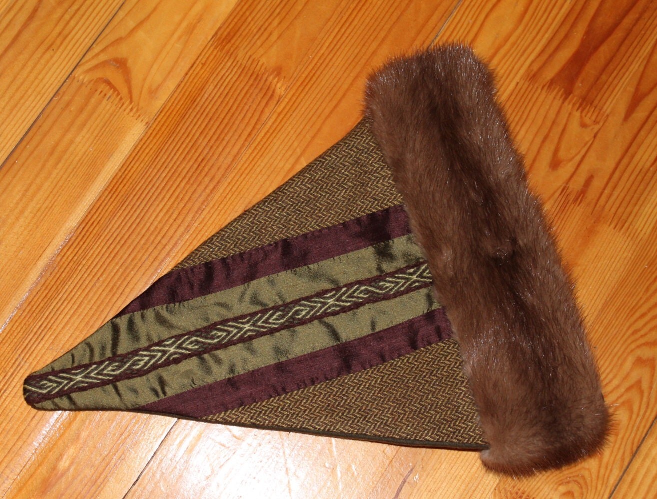 Triangle Norse Merchant Hat Viking Hat With Mink Fur