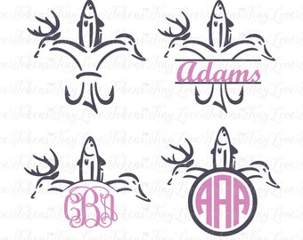 Hunting Life Fleur De Lis SVG Design for Silhouette and other craft cutters (.svg/.dxf/.eps/.pdf)