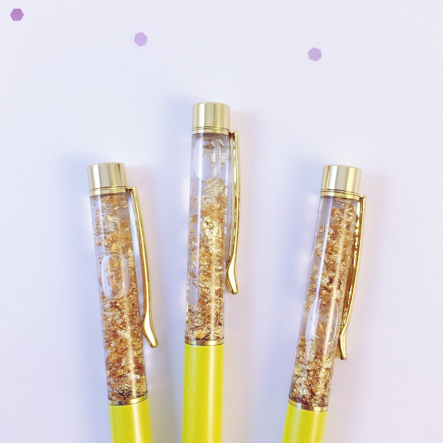 24K Gold liquid floating foil Ballpoint Pen Black ink