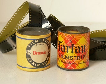 2 Very Cute Vintage Film Strip Tins - British Made - 1950's