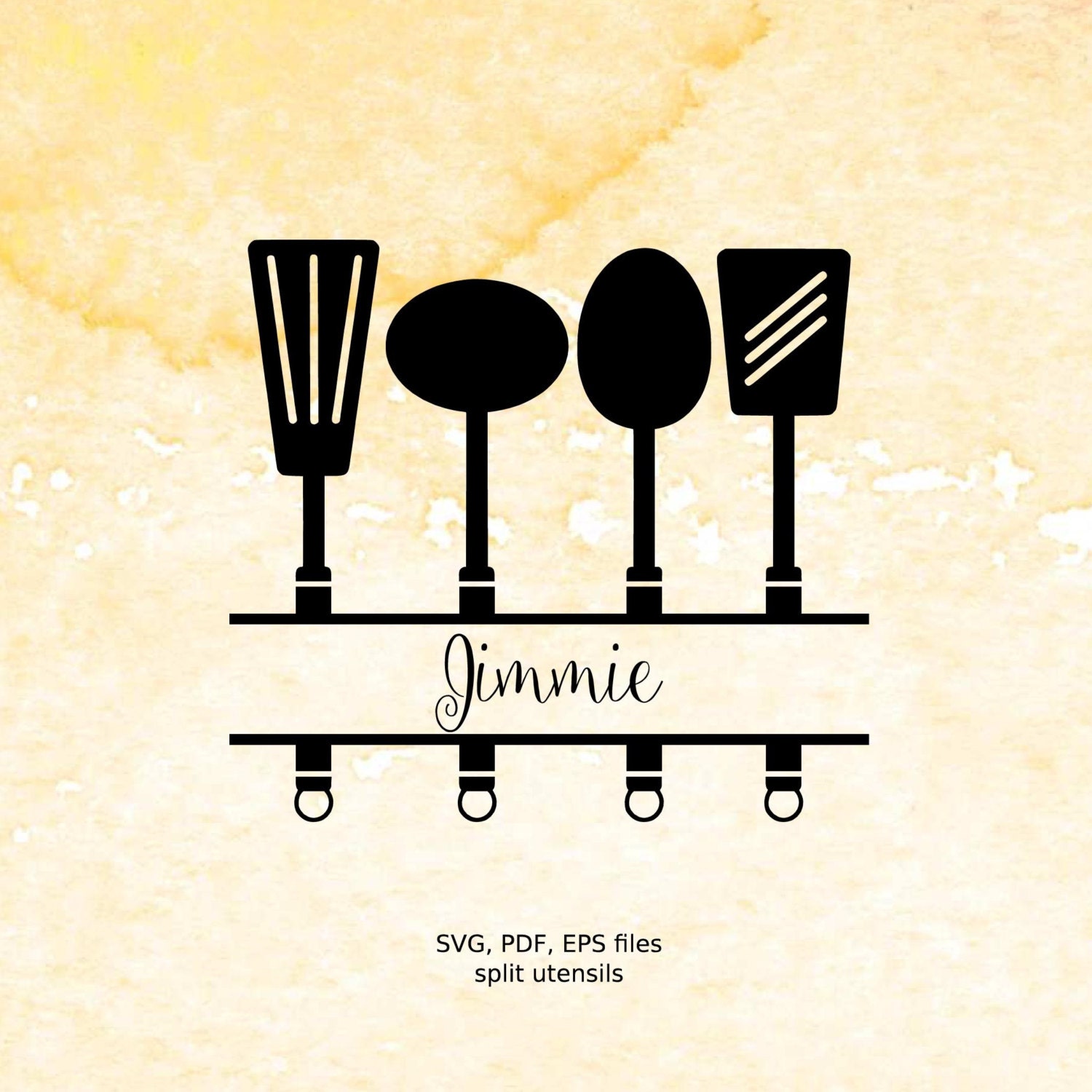 Download Split Kitchen Utensils SVG cutting File, Split monogram svg, pdf, eps files for using in ...