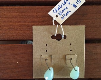 Chalcedony stone and silver earrings