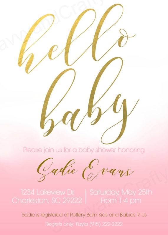 Girl Baby Shower invitation Baby shower by SavvyandCrafty on Etsy