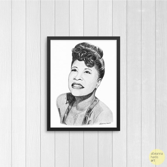 Ella Fitzgerald Art Print from Original Pencil Sketch