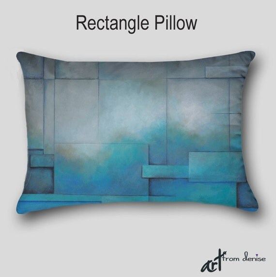 Designer throw pillow Teal Home decor Abstract art Accent