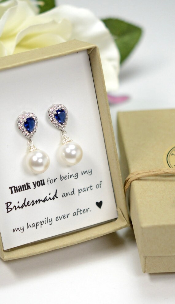 blue Wedding Jewelry Bridesmaid Gift Bridesmaid Jewelry Bridal Jewelry ...