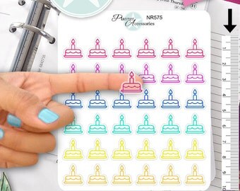 Clear Birthday Cake Stickers Cake Planner Stickers Birthday Stickers Birthday Planner Stickers Day Designer Stickers Passion Planner NR575