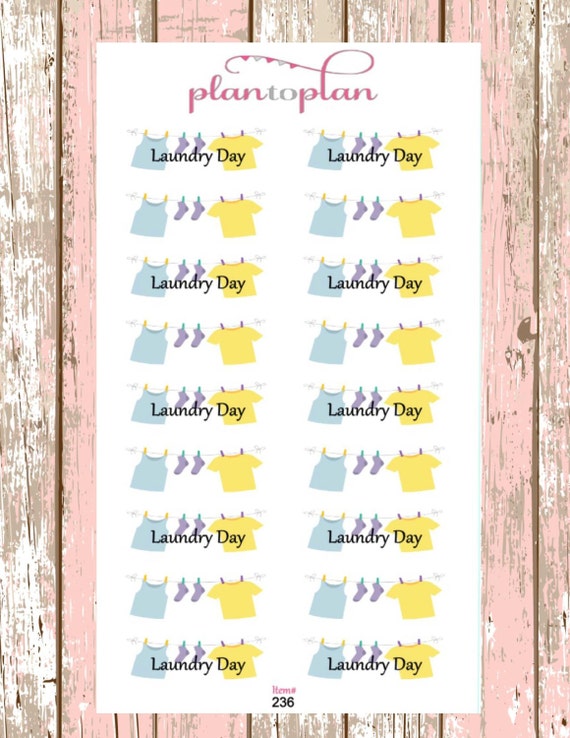 23618 Laundry Day Planner Stickers By PlanToPlan On Etsy