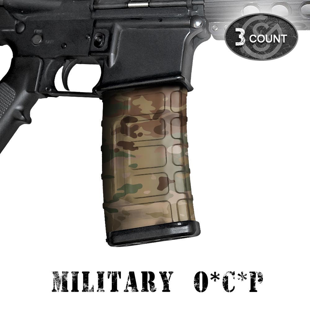 GunSkins AR15 Mag Skin Camouflage Wrap 3 Pack Military