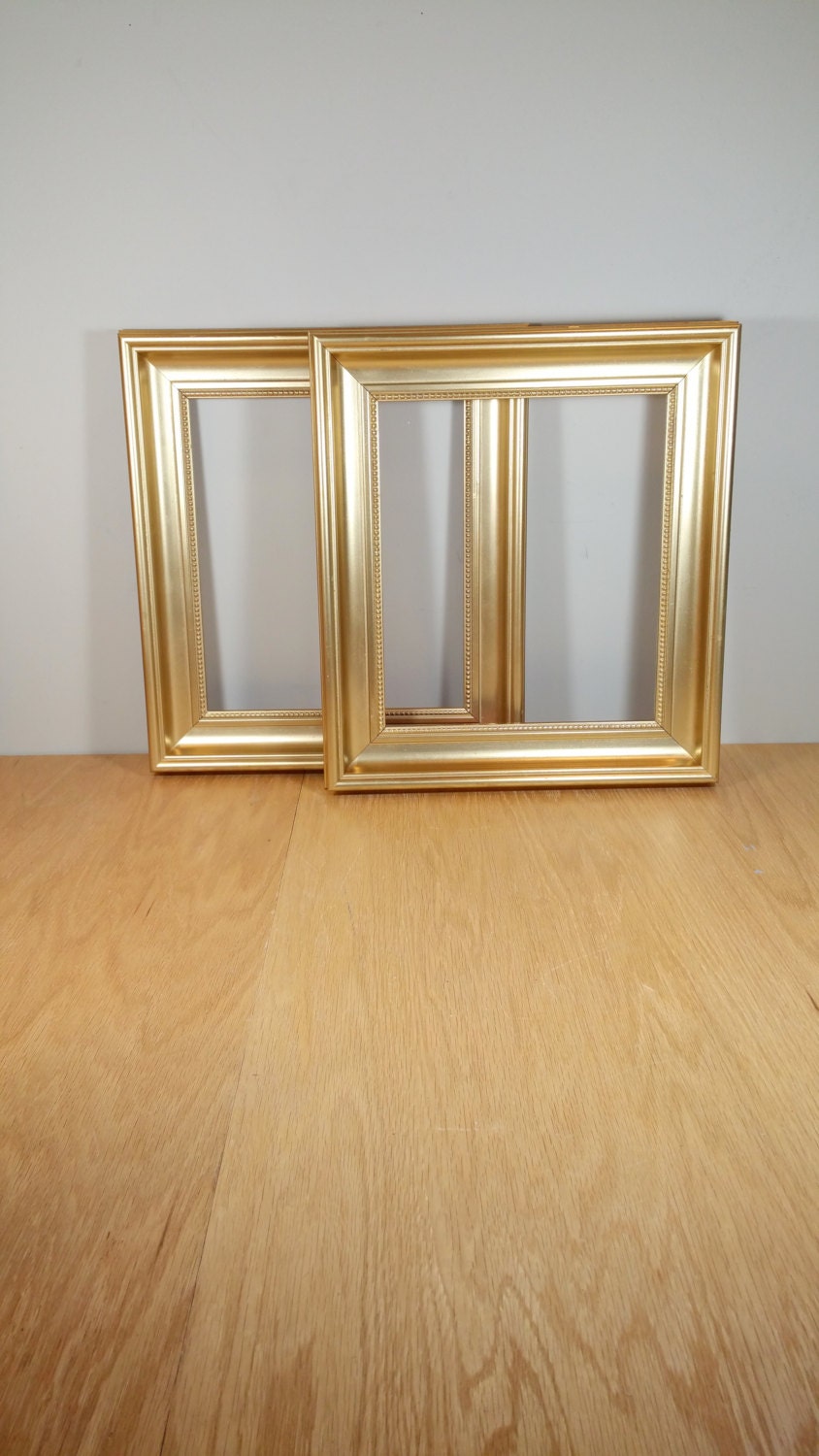 Vintage Gold Picture Frame 8x10 Matching Pair Hanging Gold