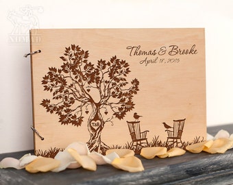 Rustic guest book Wedding guest book Wood wedding guestbook Wedding Adirondack Chairs Retirement book Retirement guest book Rustic Wedding
