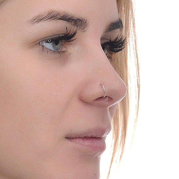 Silver Nose Ring 24g / Tragus Hoop Helix Earring Nose Hoop