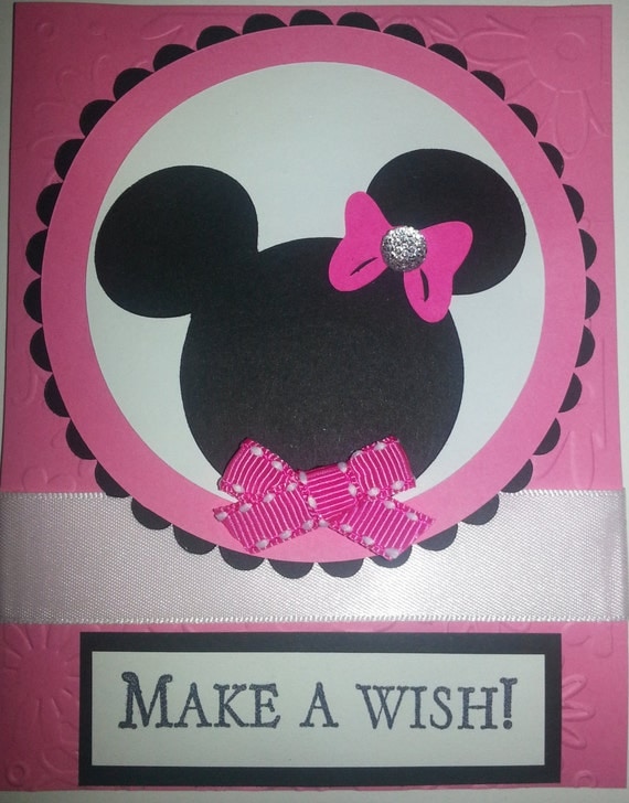 Items similar to Minnie Mouse Birthday Card on Etsy