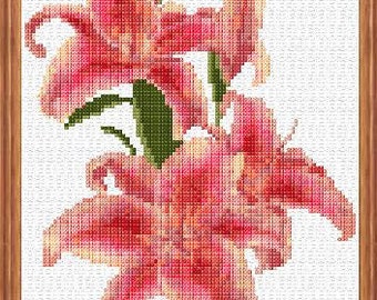 Lily cross stitch | Etsy
