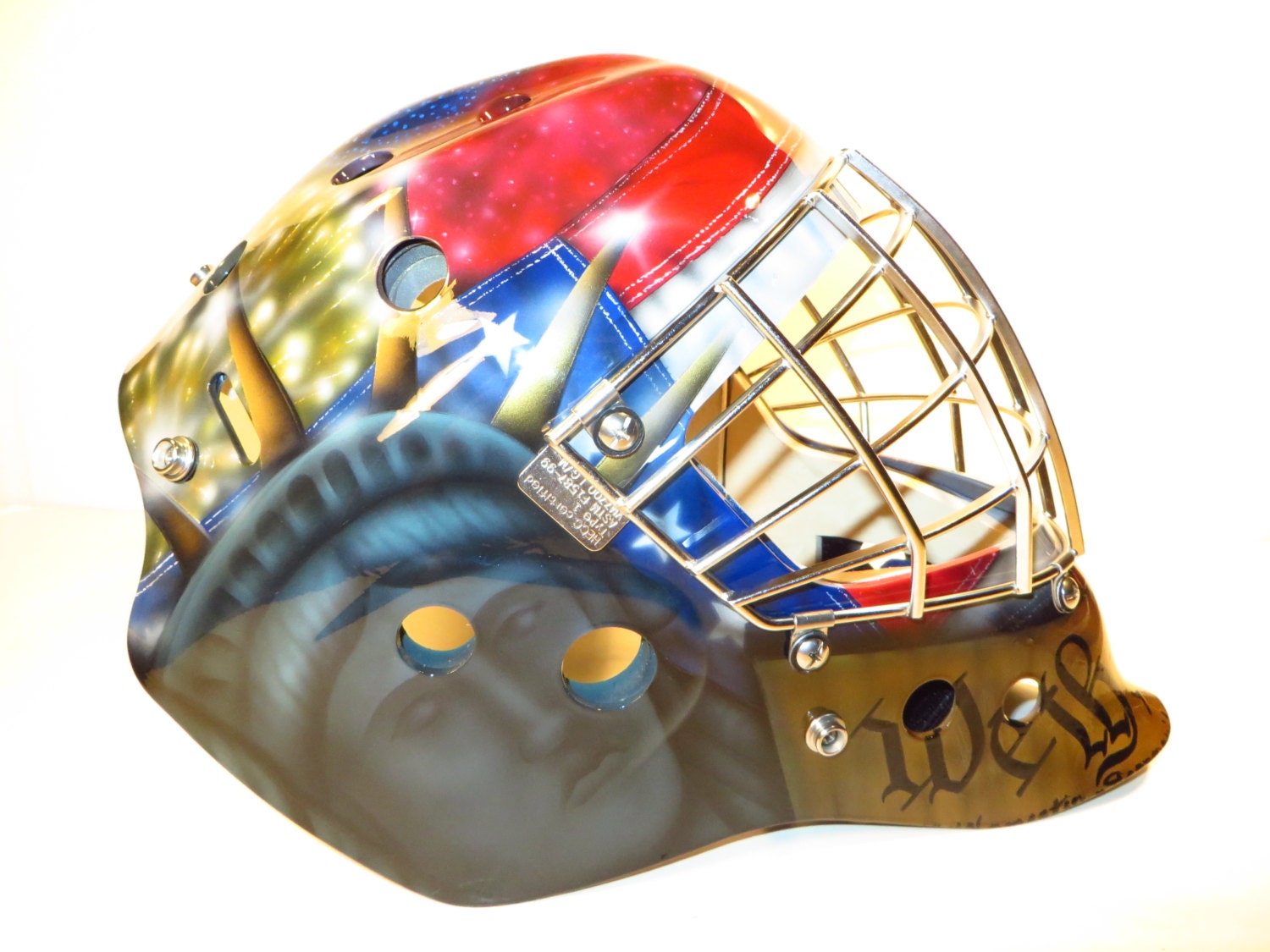 Hockey Goalie Mask Custom Airbrush Painted 'We the