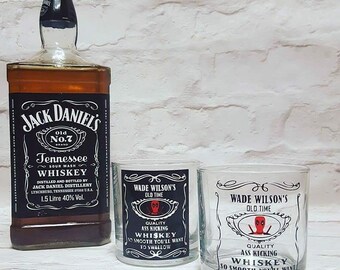 Superhero Whiskey Glasses (Wade Wilson/ Deadpool)