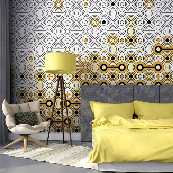 Geometric Wallpaper Textured Vinyl Wallpaper. Washable.