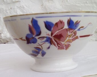 French vintage café au lait bowl, Digoin Sarreguemines.