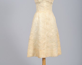 1940 Organza Cocktail Vintage Wedding Dress