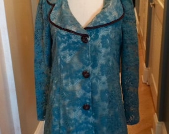vintage cotton lace overlay coat jacket lovely detailing