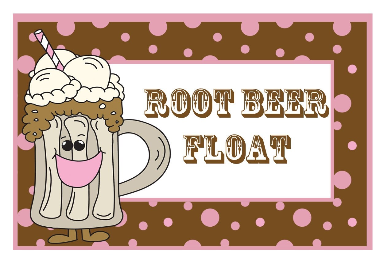 Root Beer Float Party Food Label Tent Cards-Printable Digital