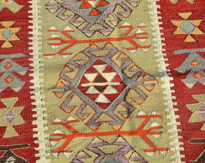 CHRISTMAS SALE %7 Rustic Turkish Rug Pattern Small Kilim Rug Woven Kelim Rug Antique Decor Vintage Kilim Rug Ethnic Tribal Rug