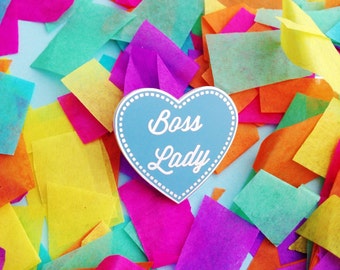 Boss Lady Enamel Lapel Pin Badge - Feminist Badge - Enamel Pin