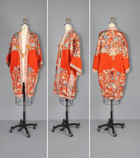 1920s kimono / silk robe / flapper / FOLIES BERGERE vintage