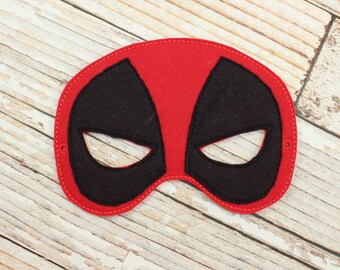 Deadpool Mask - felt Deadpool mask for Parties, Halloween, Dress-up Play, Deadpool Halloween Mask, Deadpool Halloween Costume