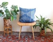 Geometric Pattern Indigo, Tie Dye Throw Pillow, African Mudcloth Pillow Cover, Shibori Tie Dye, Cotton Linen Pillow, 20 inch, Bohemian Decor