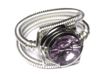 Cyberpunk Jewelry - RING - Light Amethyst Swarovski Crystal